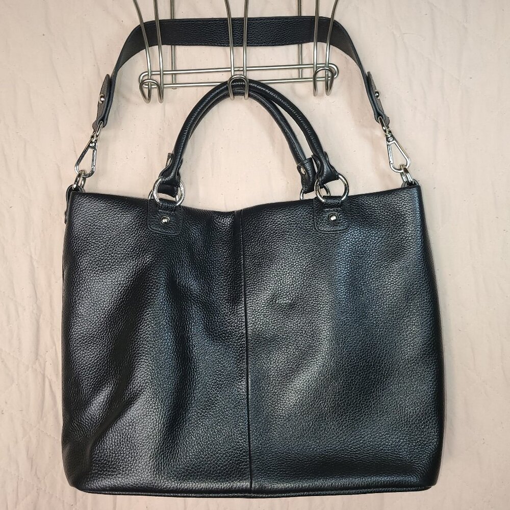Kattee Black Genuine Leather Satchel